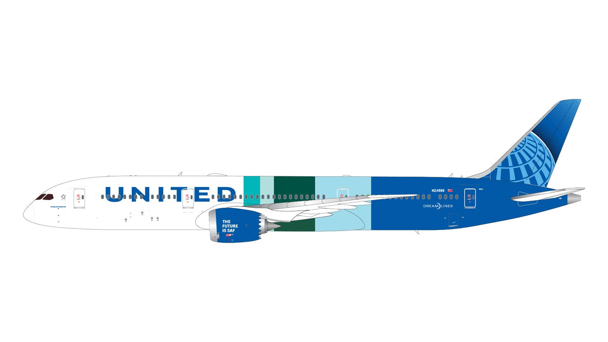 Pre - Order Gemini Jets G2UAL1395 1:200 United Airlines B787 - 9 N24988 “The Future is SAF”