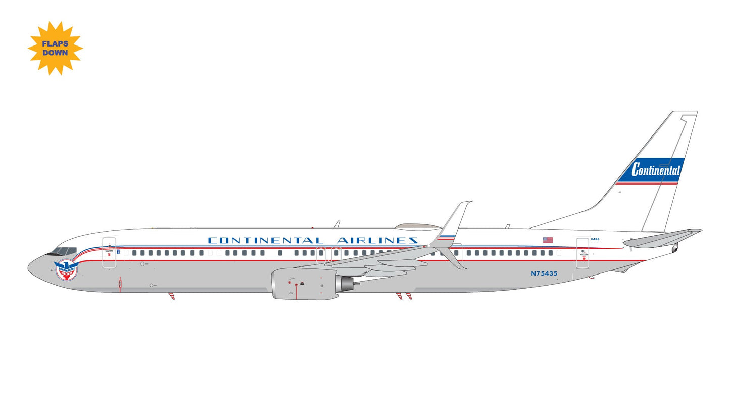Pre - Order Gemini Jets G2UAL1407F 1:200 United Airlines B737 - 900ER N75435 “Continental” retro (flaps)