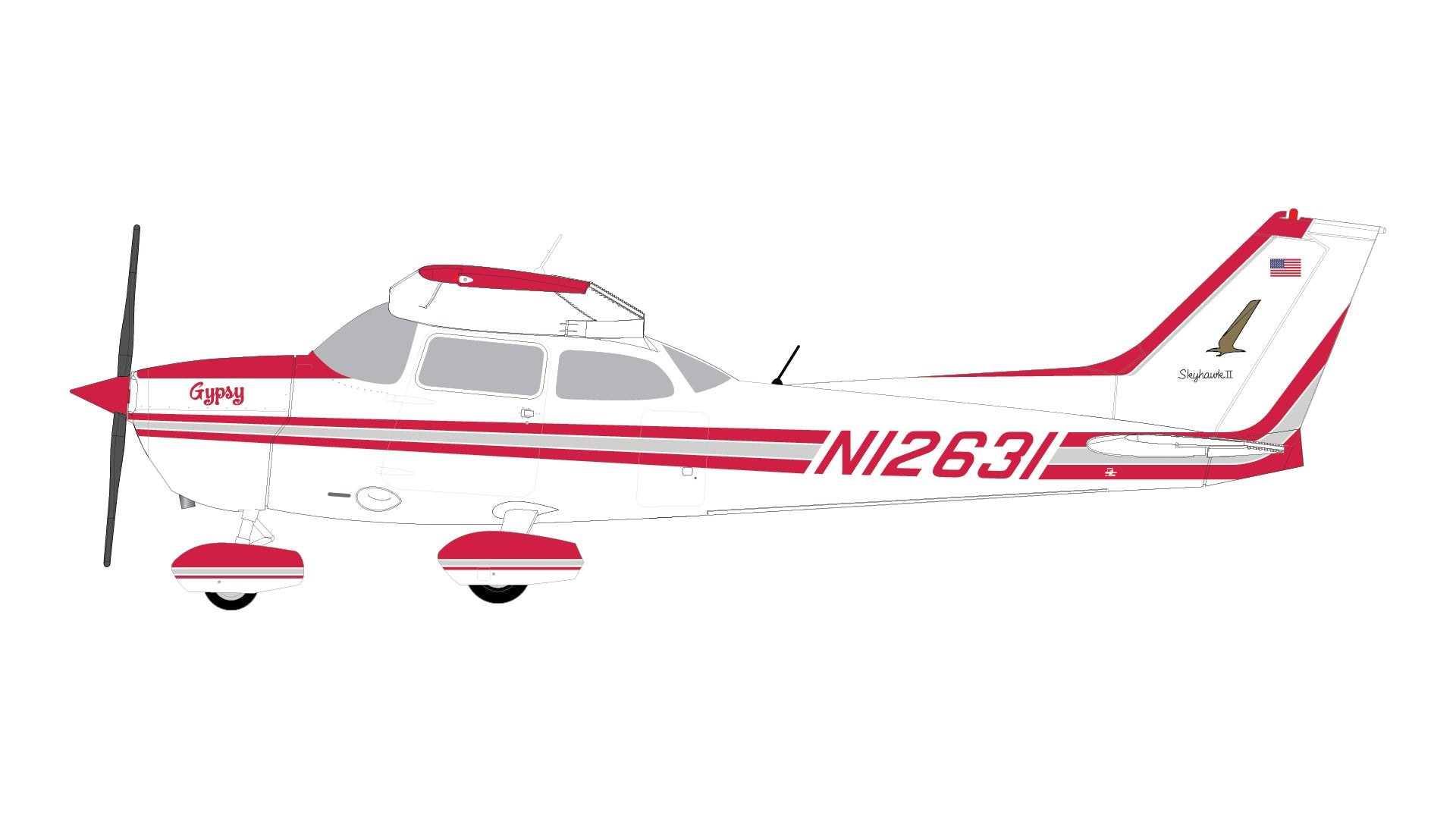 Pre - Order Gemini Jets GGCES021 1:72 Cessna 172S Skyhawk II N12631 "Gypsy" (Sporty's edition)
