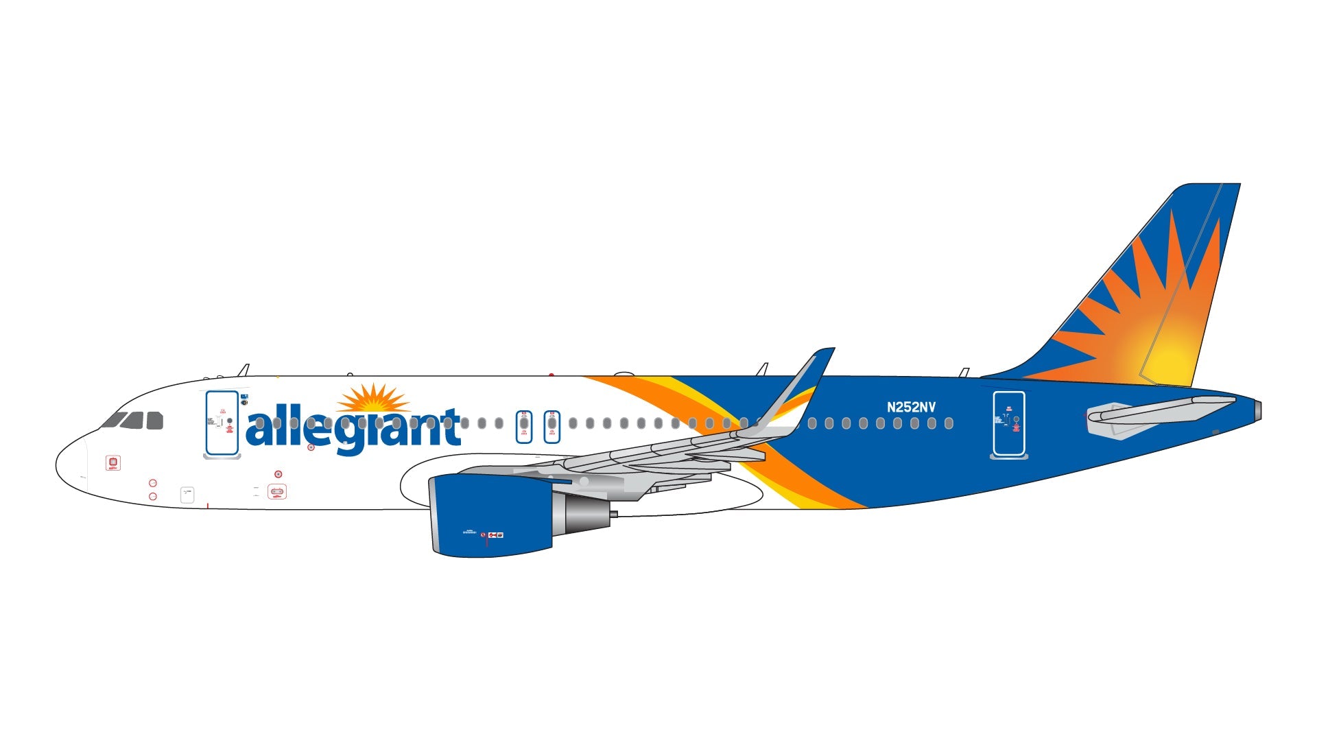 Pre - Order Gemini Jets GJAAY2326 1:400 Allegiant Air A320 - 200 N252NV