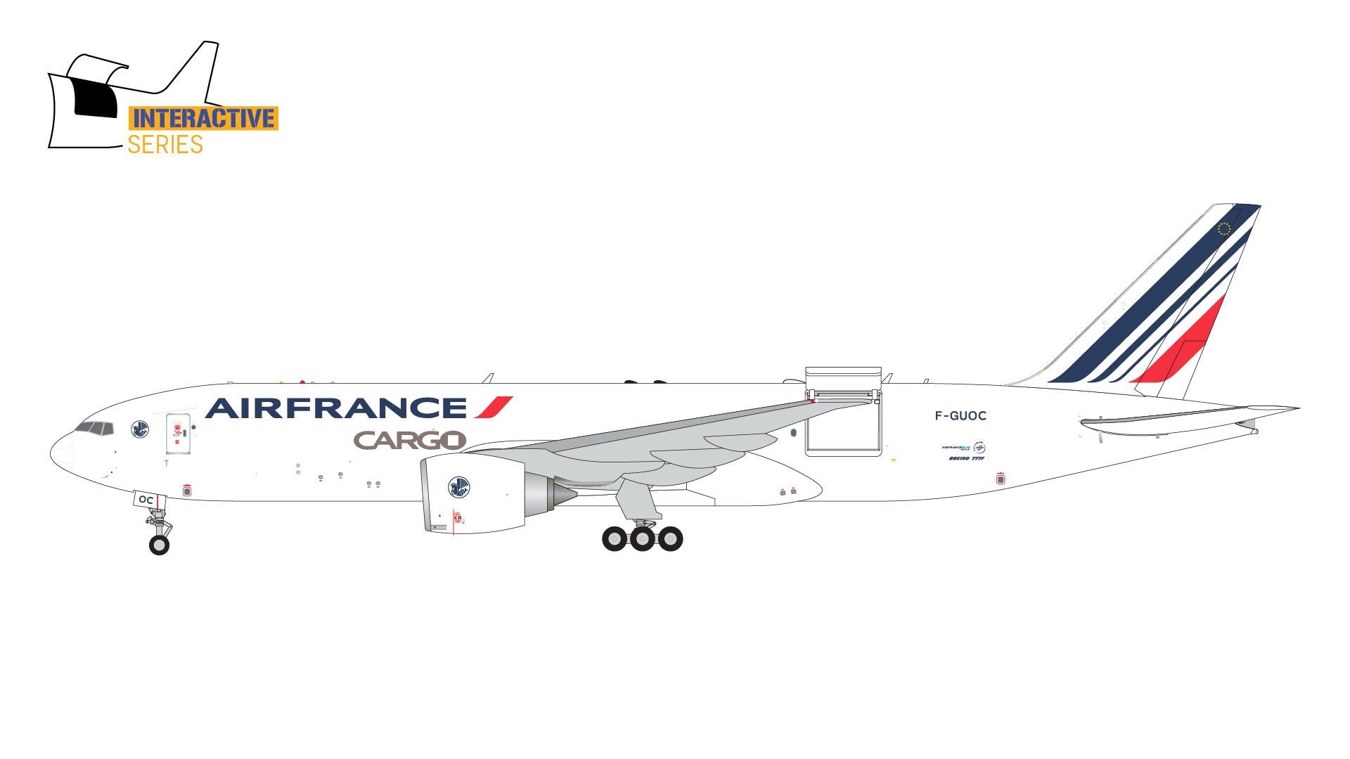 GJAFR2148 1:400 Air France Cargo B777-200LRF F-GUOC (Interactive