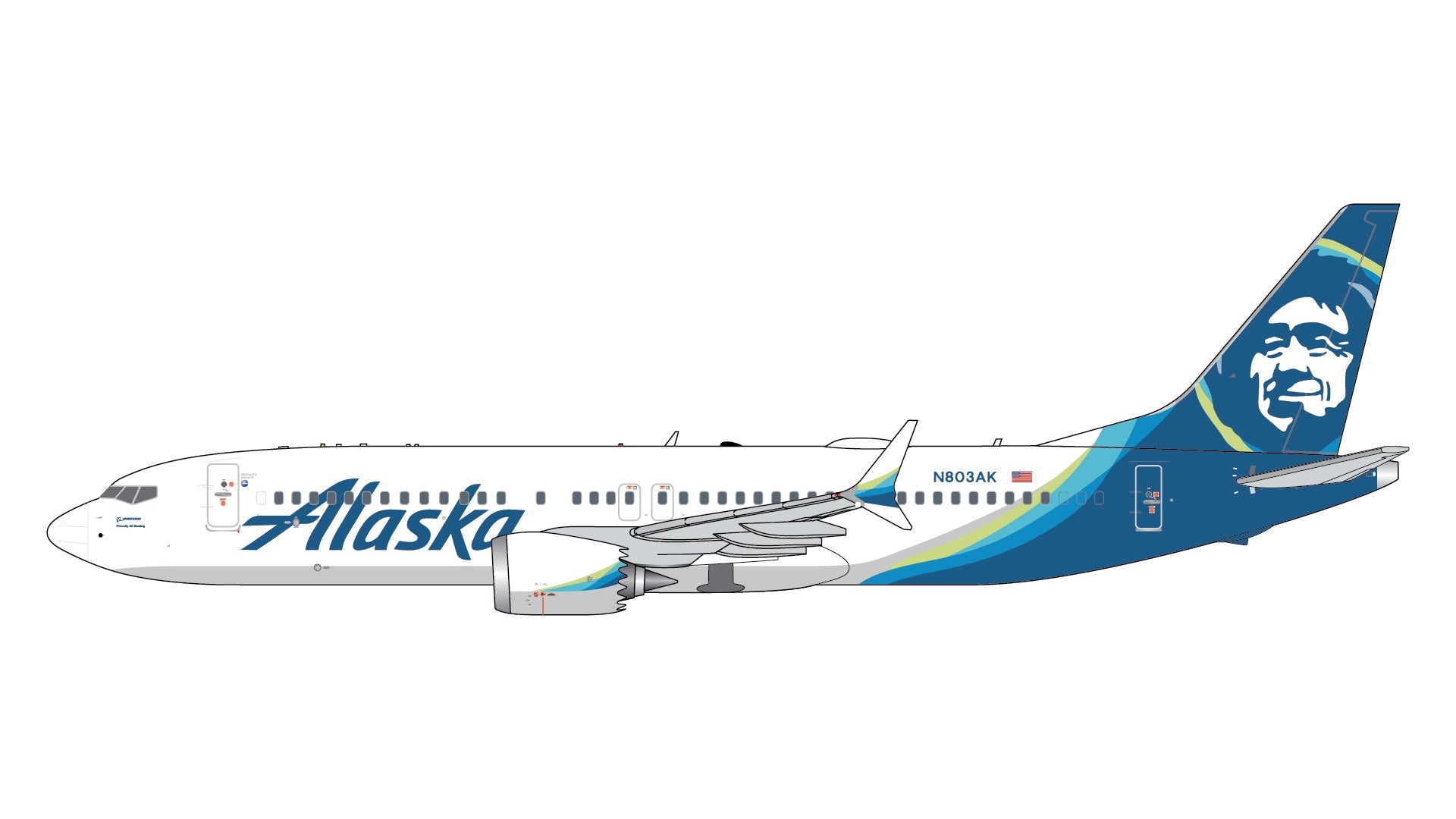 Gemini Jets GJASA2392 1:400 Alaska Airlines Boeing 737 MAX 8