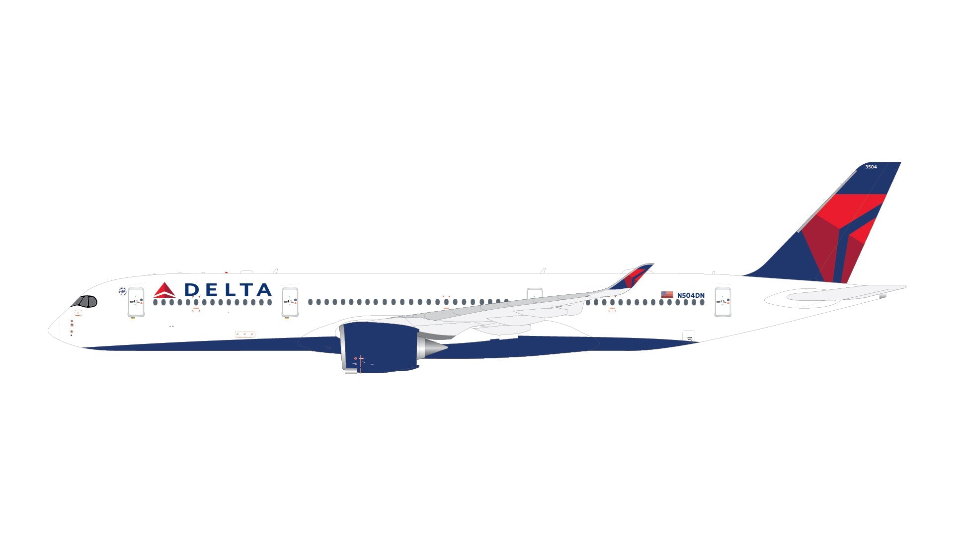 Pre - Order Gemini Jets GJDAL2317 1:400 Delta Air Lines A350 - 900 N504DN