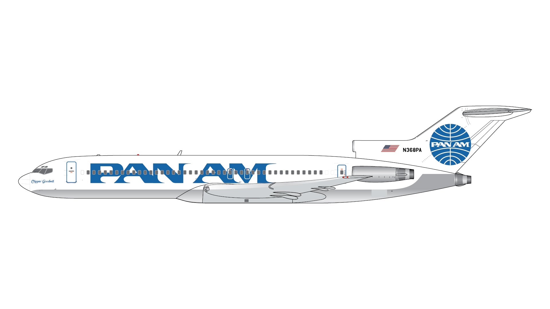 Gemini Jets GJPAA2344 1:400 Pan Am Boeing 727-200/Adv. 