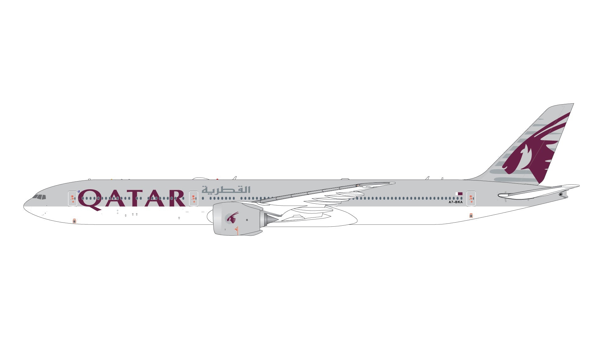 Pre - Order Gemini Jets GJQTR2278 1:400 Qatar Airways B777 - 9 A7 - BKA