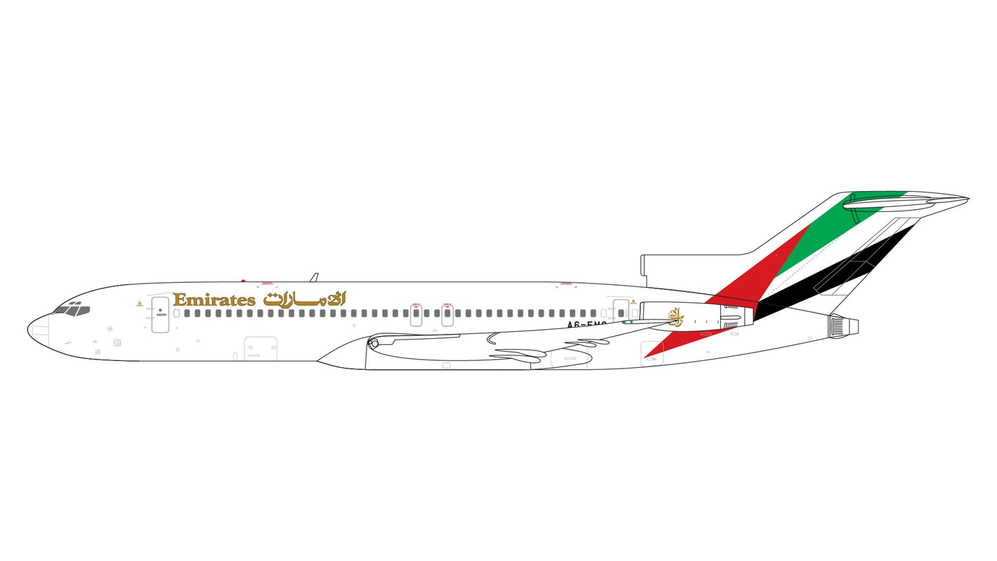 Pre - Order Gemini Jets GJUAE2233 1:400 Emirates B727 - 200 A6 - EMC