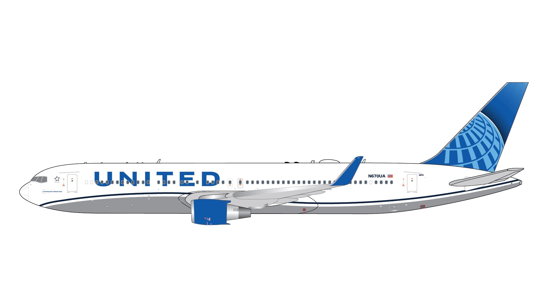 Pre - Order Gemini Jets GJUAL2227 1:400 United Airlines B767 - 300ER N670UA