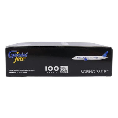 Pre - Order Gemini Jets GJUAL2228F 1:400 United Airlines Boeing 787 - 9 (Flaps Down) "100 Years" Special Scheme N61101
