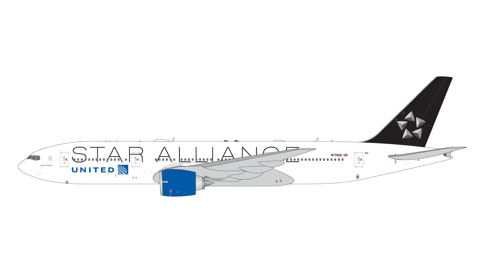Pre - Order Gemini Jets GJUAL2314 1:400 United Airlines B777 - 200ER N77022 “Star Alliance” livery