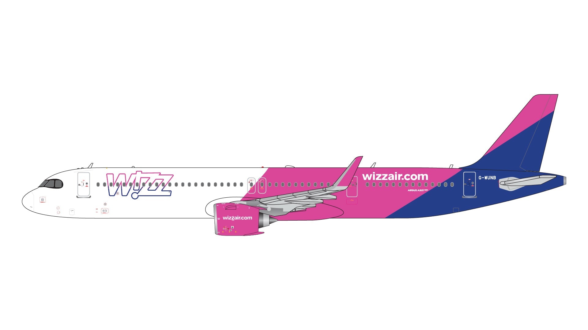 Pre - Order Gemini Jets GJWUK2340 1:400 Wizz Air UK A321neo G - WUNB