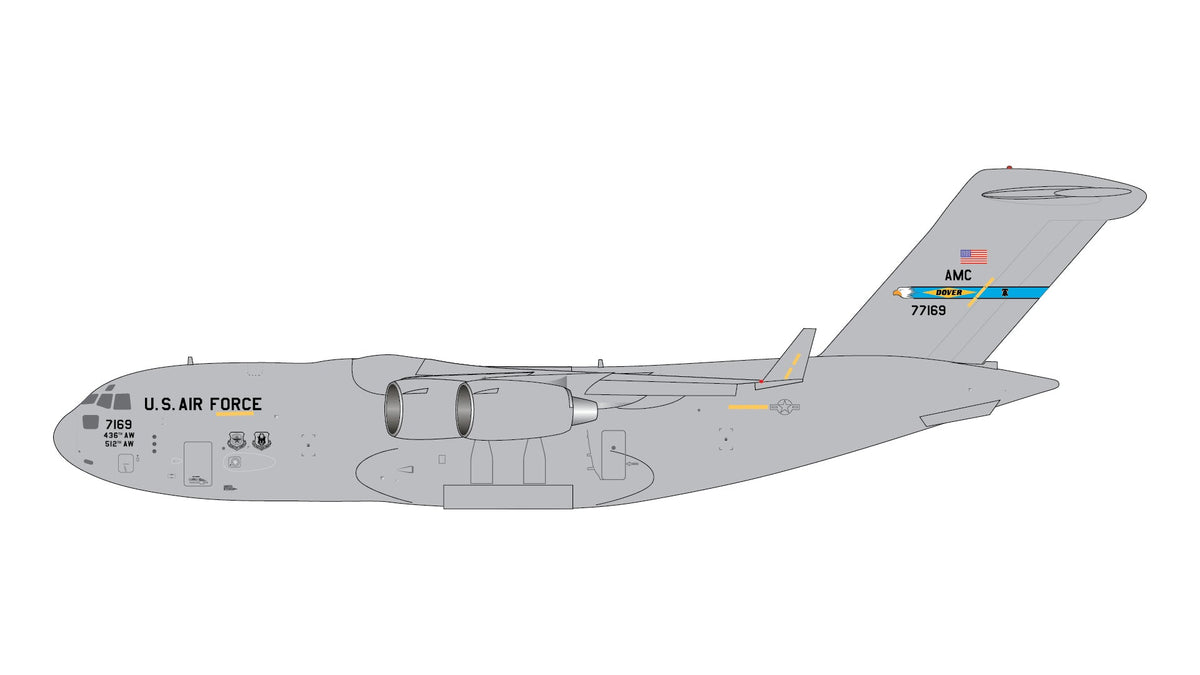 Pre-Order Gemini Jets GMUSA164 1:400 U.S. Air Force C-17A 07-7169 Dover Air Force Base