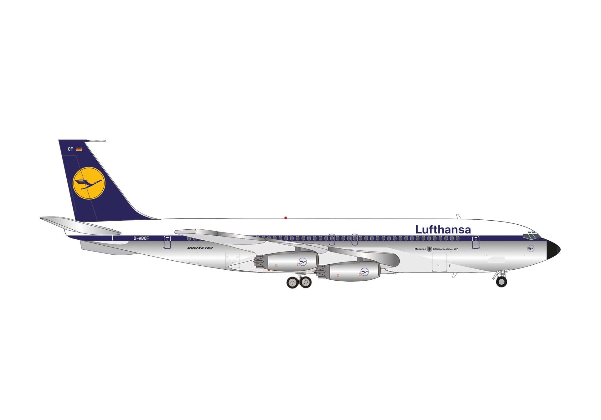 Pre - Order HERPA 573702 1:200 Boeing 707 - 400 Lufthansa D - ABOF
