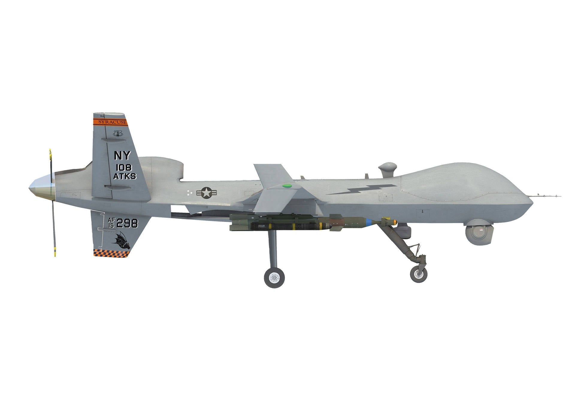 Pre - Order Herpa 580892 1:72 U.S. Air Force MQ - 9A Reaper Block 5 New York ANG, 108th Attack Squadron, Hancock Field