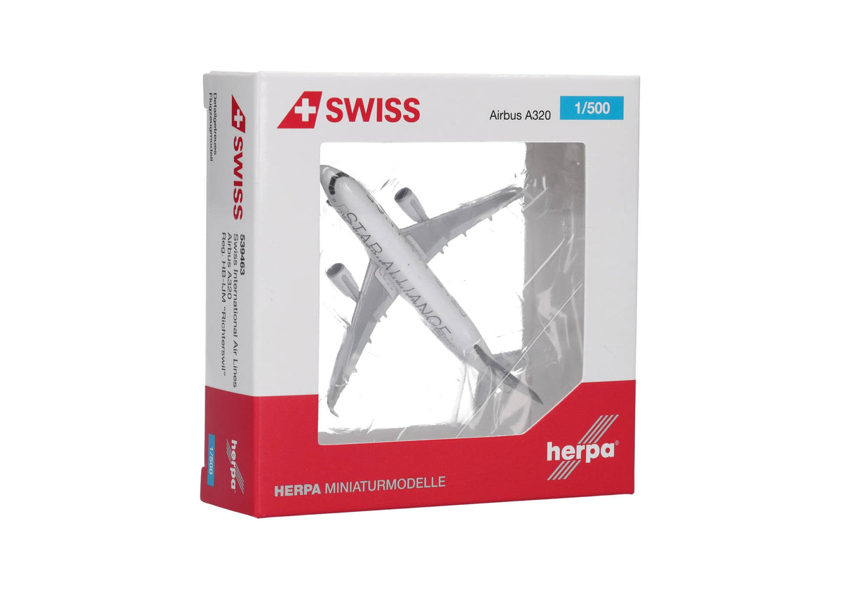 Pre-Order Herpa Wings 539463 1:500 Swiss International Air Lines Airbus A320 "Star Alliance" HB-IJM