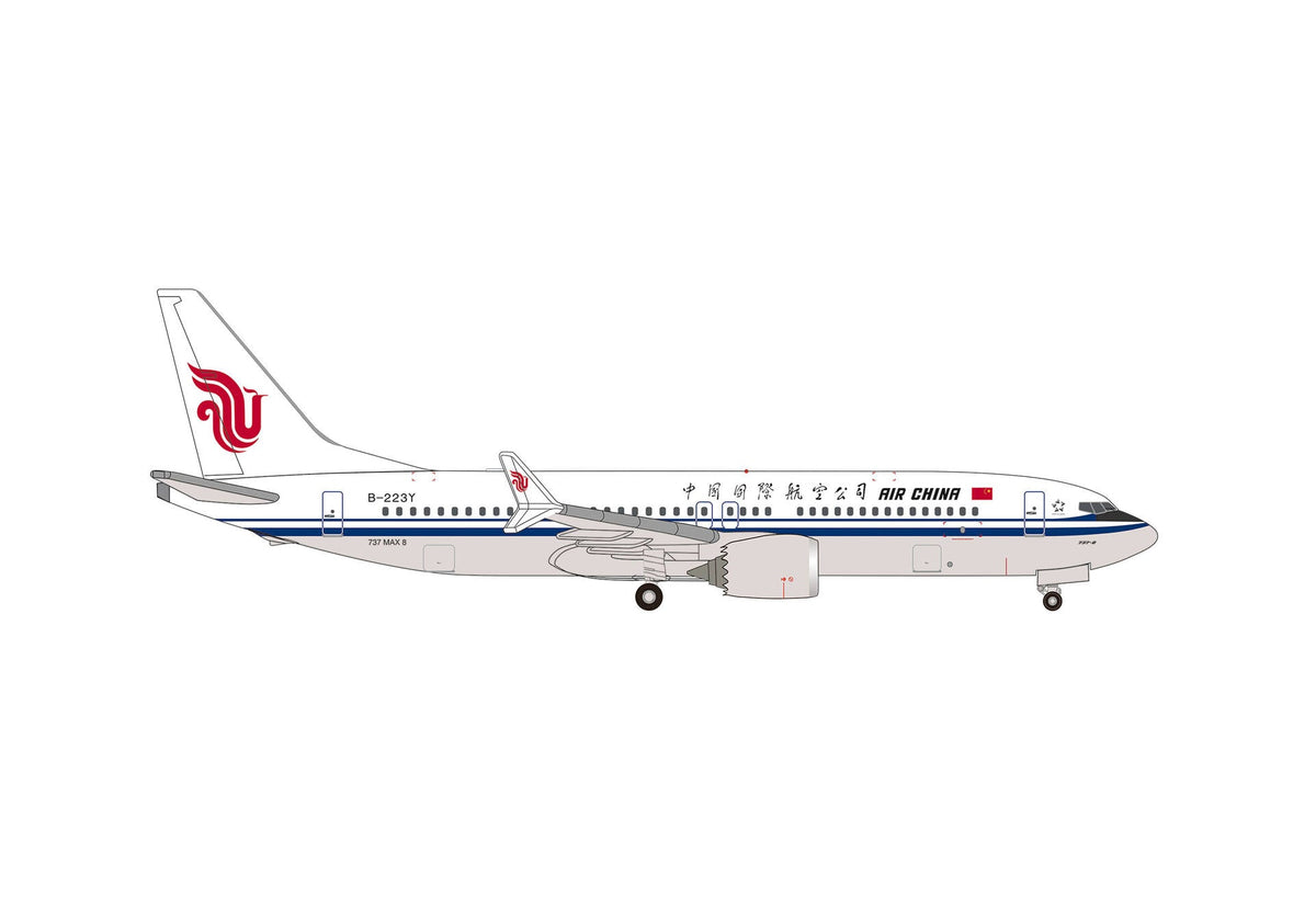 Pre-Order Herpa Wings 539654 1:500 Air China Boeing 737 MAX 8 B-223Y