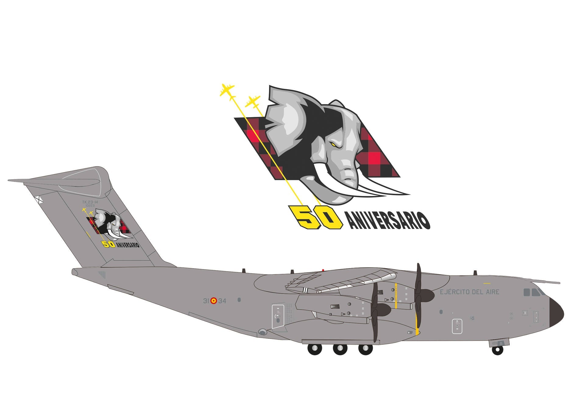 Herpa Wings 573191 1:200 Spanish Air Force Airbus A400M Atlas (T