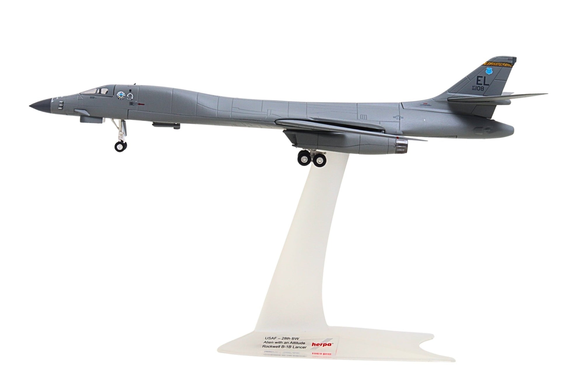 Pre - Order Herpa Wings 573658 1:200 USAF B - 1B Lancer 37th Bomb Sqn, Ellsworth AB "Alien with an Attitude" 86 - 0108