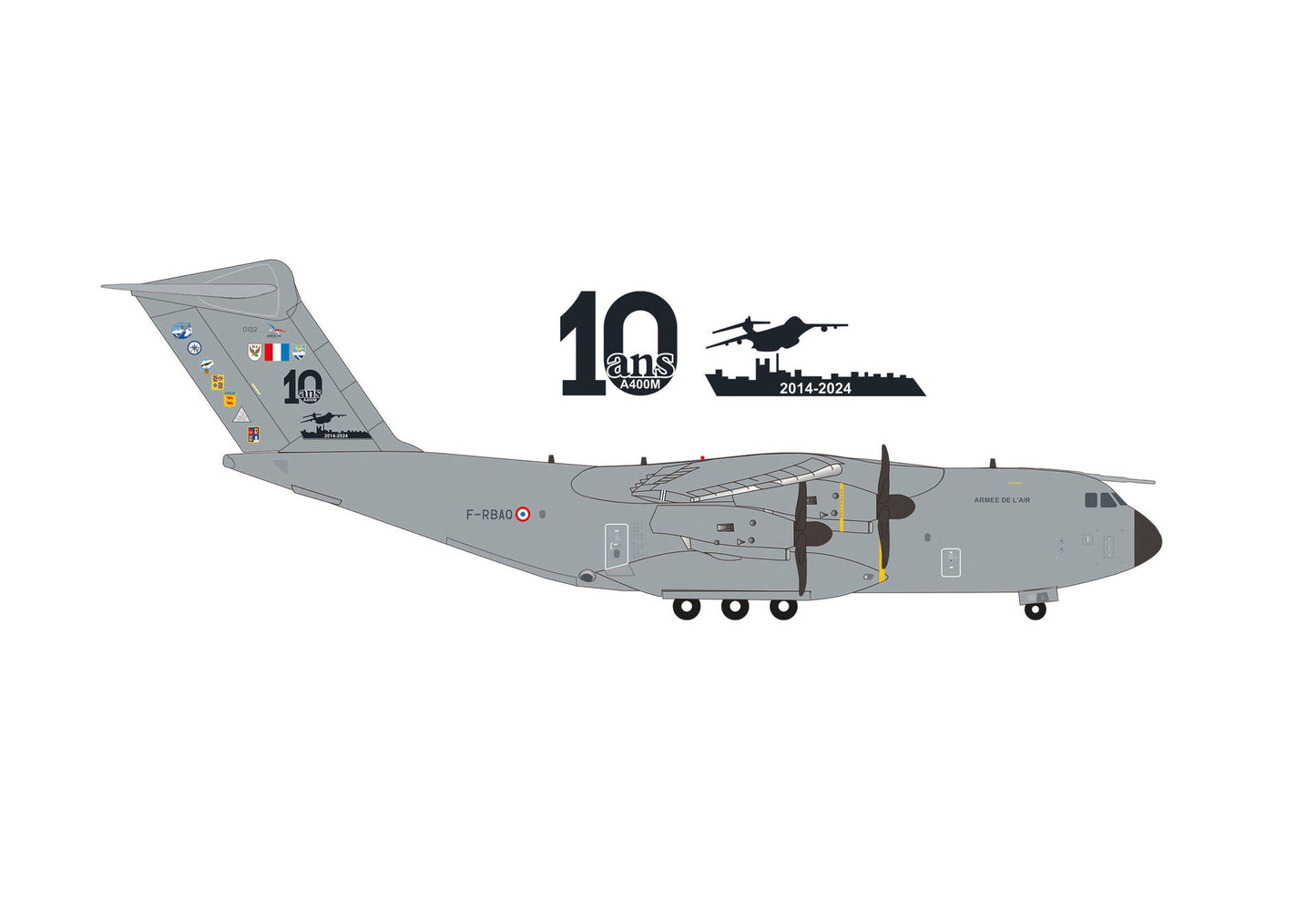 Pre - Order Herpa Wings 573771 1:61 French Air Force - Escadron de Transport 1/61 Touraine – BA 123, Orléans - Bricy "10 Years of A400M"