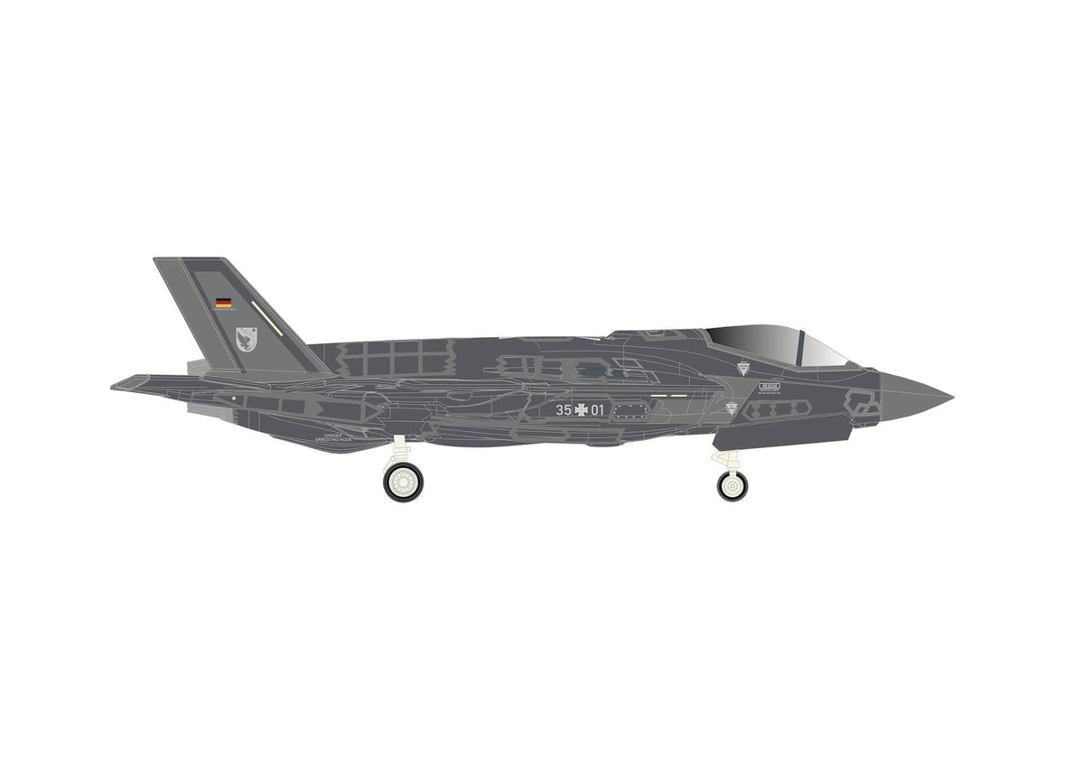 Pre-Order Herpa Wings 574297 1:200 German Air Force Lockheed Martin F-35A Lightning II 35+01