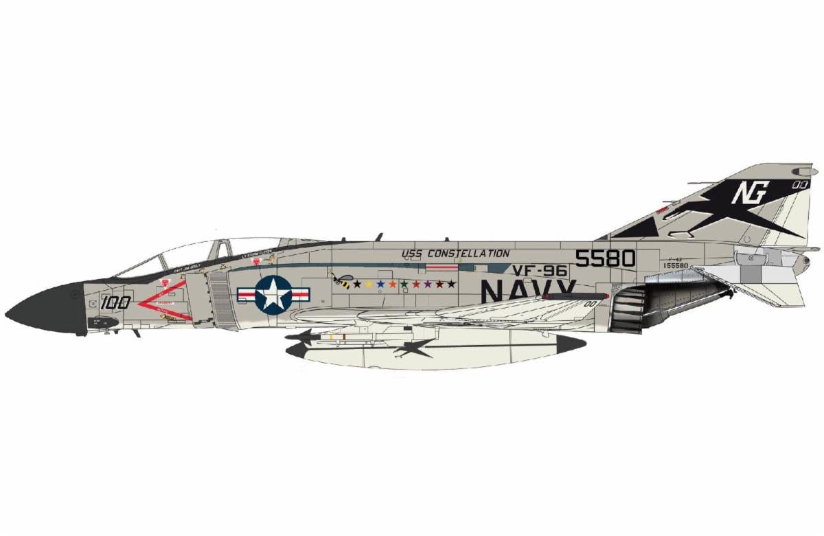 Pre-Order Hobby Master HA19086 1:72 F-4J Phantom II 155580, VF-96, USS Constellation, 10 May 1975