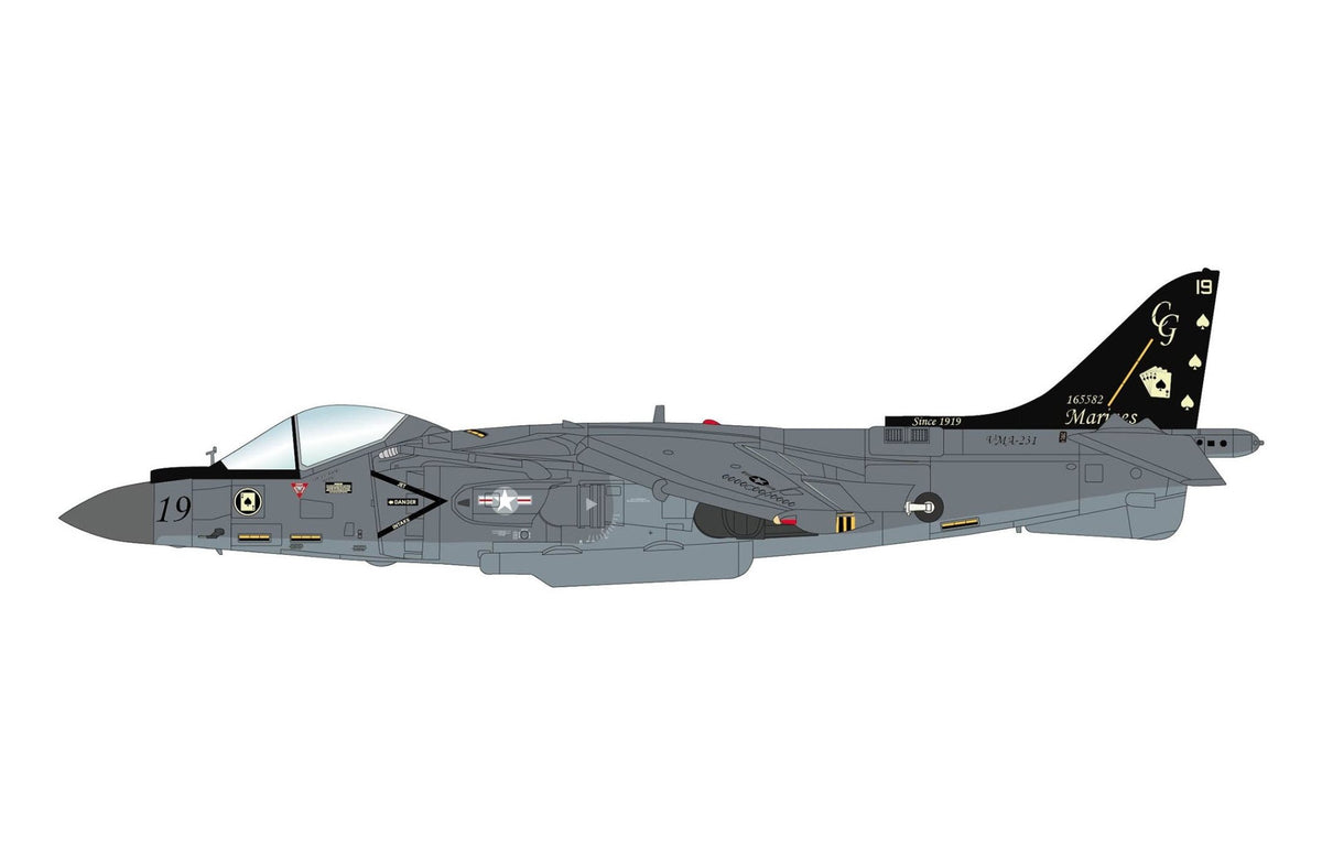 Pre-Order Hobby Master HA2638 1:72 AV-8B Harrier II Plus "Ace of Spades" 165582, VMA-231, MCAS Cherry Point 2025