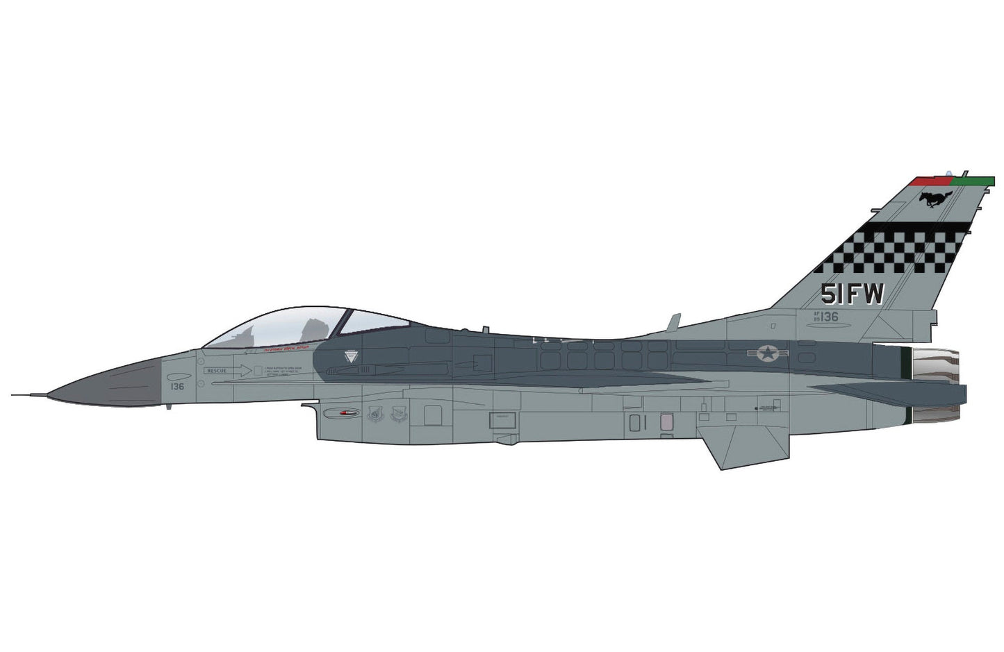 Pre - Order Hobby Master HA38080 1:72 F - 16C Fighting Falcon 89 - 2136, 51st FW Flagship, Osan 2019