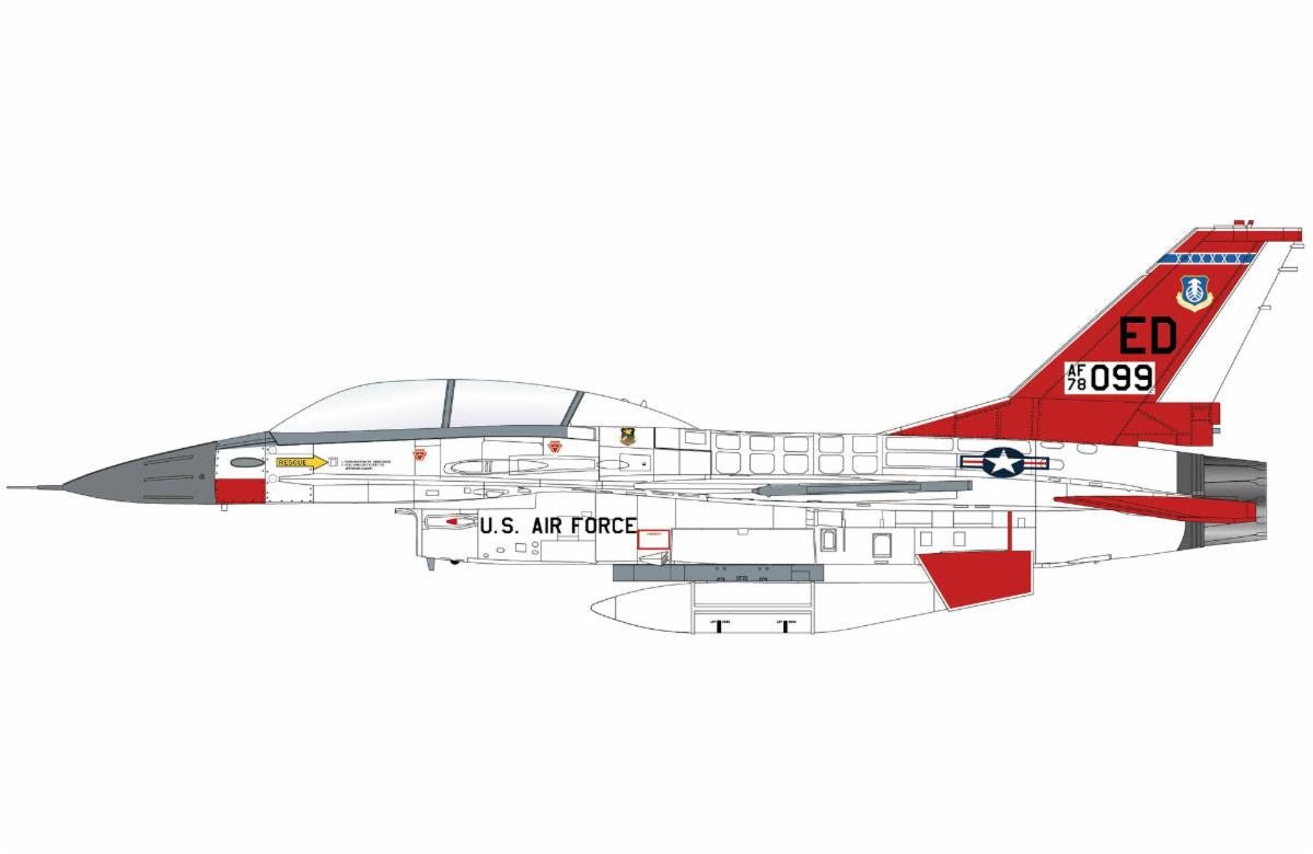 Pre-Order Hobby Master HA38086 1:72 F-16B "Chase Plane" 78-0099, 6510th Test Wing, 1990