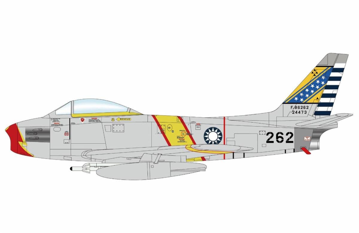 Pre - Order Hobby Master HA4332 1:72 F - 86 Sabre No. 262, ROCAF, 1959