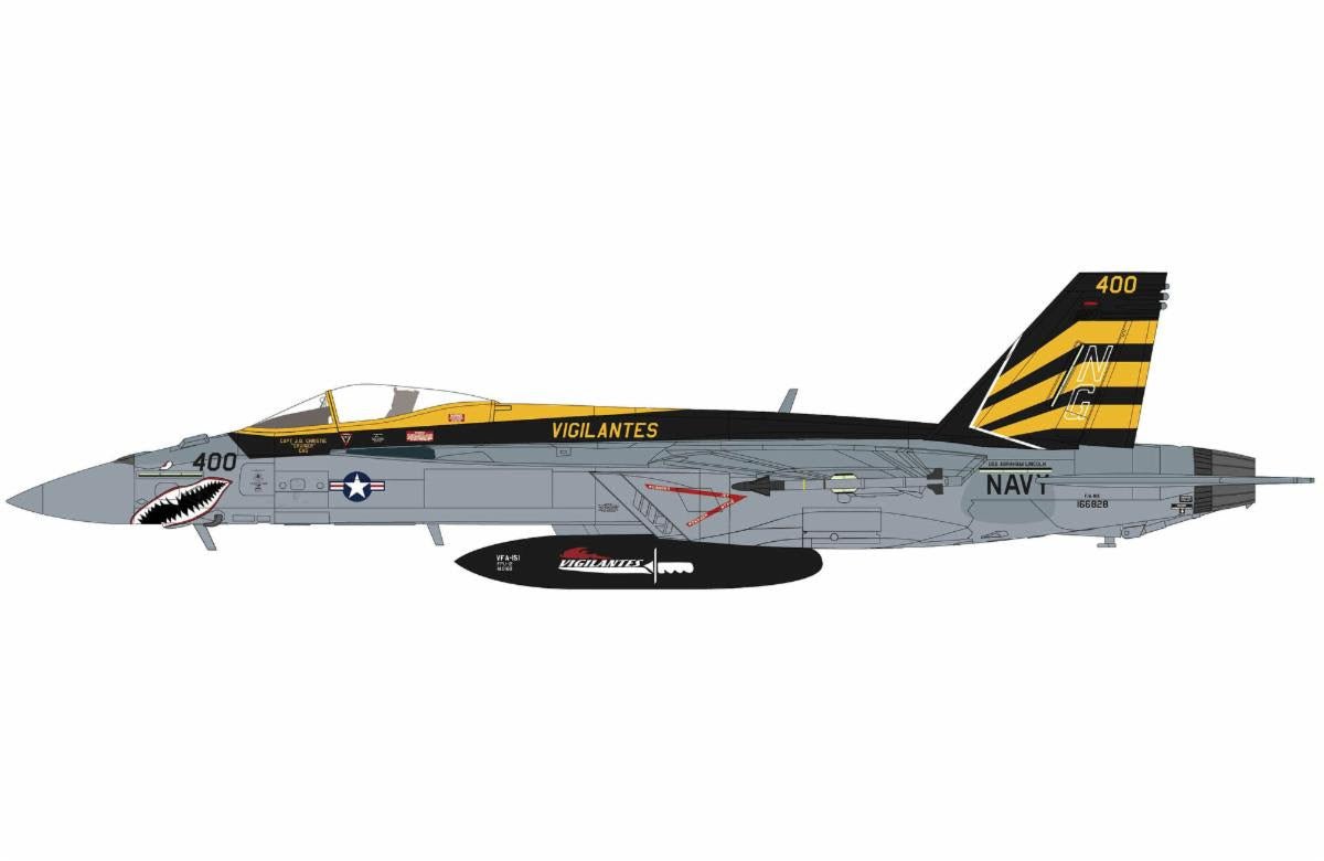 Pre - Order Hobby Master HA5144 1:72 F/A - 18E Super Hornet Vigilantes 166828, VFA - 151, USS Lincoln, 2021