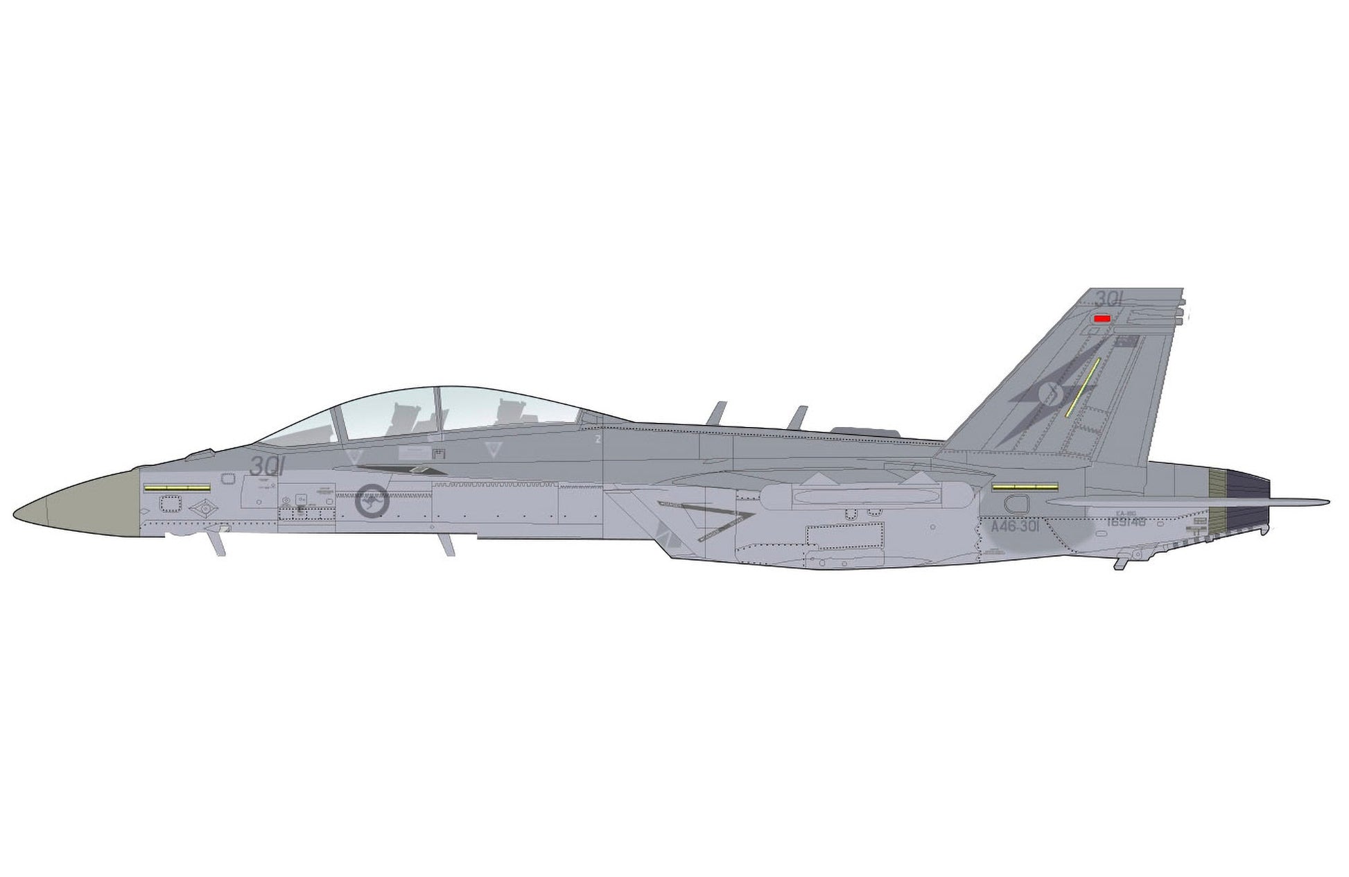 Pre - Order Hobby Master HA5162 1:72 EA - 18G Growler A46 - 301, 6th Sqn., RAAF, 2025 (w/2 x AIM - 9 & 2 x NGJ)