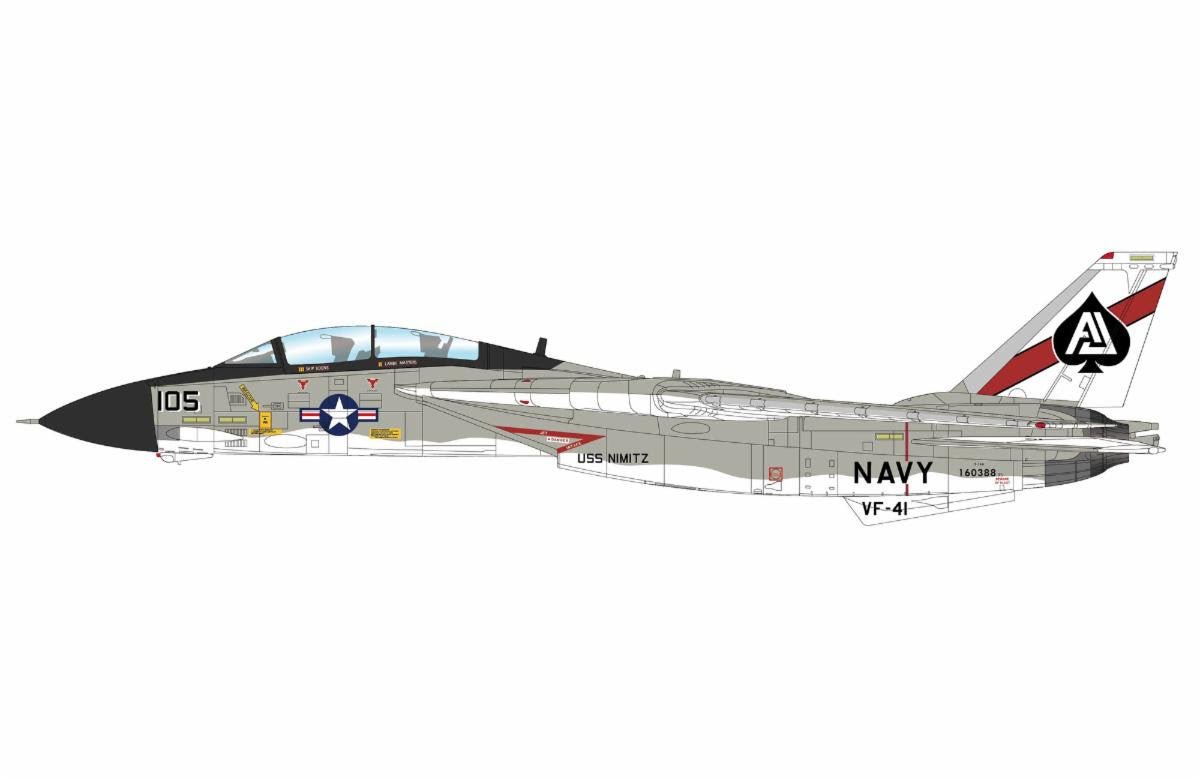 Pre - Order Hobby Master HA5261 1:72 F - 14A "Tomcat" 160388, VF - 41"Black Aces", USS Nimitz, 1978