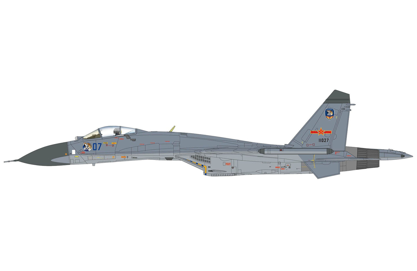 Pre - Order Hobby Master HA6026 1:72 Su - 27K "Siberian Tiger" 11027, The First Div. of PLAAF, 2001