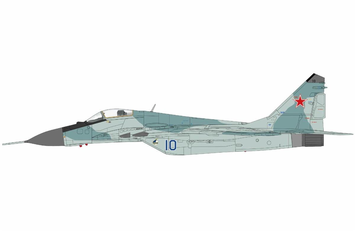 Pre-Order Hobby Master HA6527 1:72 MIG-29A Blue 10, Soviet Air Force, 1988 Farnborough Airshow