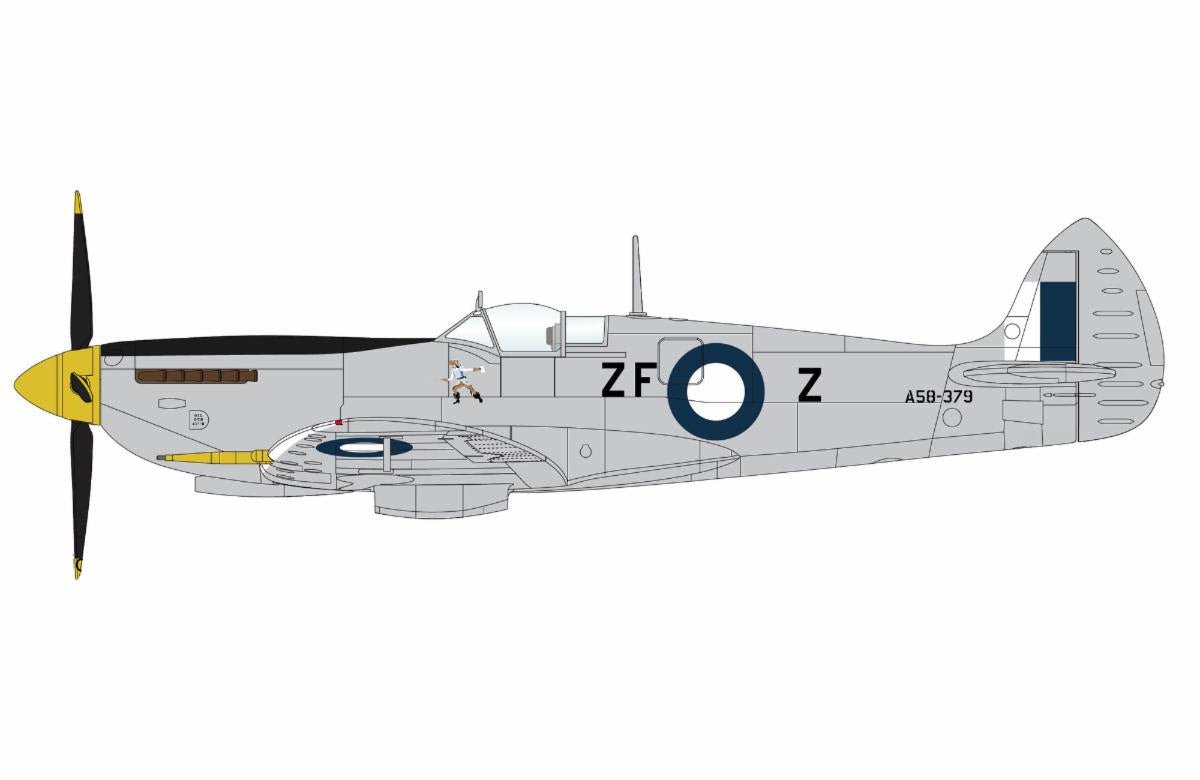 Pre - Order Hobby Master HA8329 1:48 Spitfire Mk. VIII A53 - 379, flown by F/L David Glaser, No. 549 Sqn., Strauss Airstrip, Sept 1944