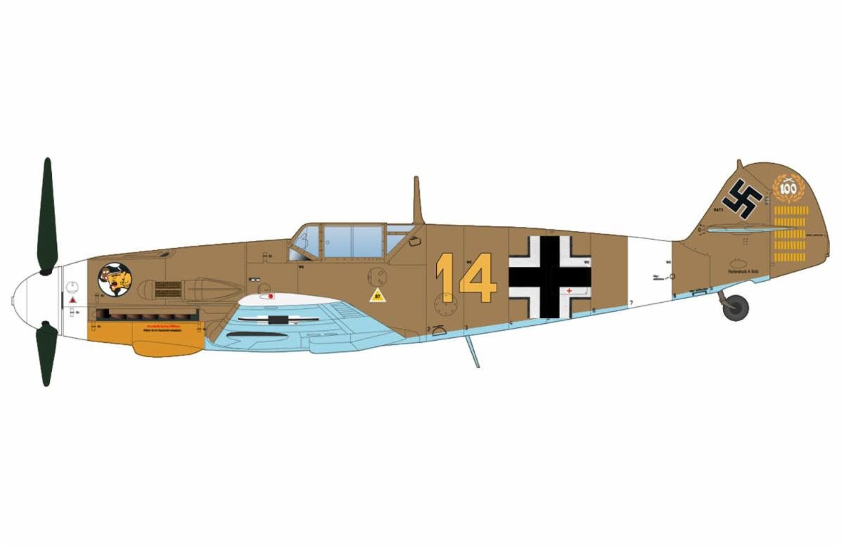 Pre - Order Hobby Master HA8766 1:48 BF 109F - 4 "Marseille" Yellow 14, 3/JG27, Egypt, Sept. 1942