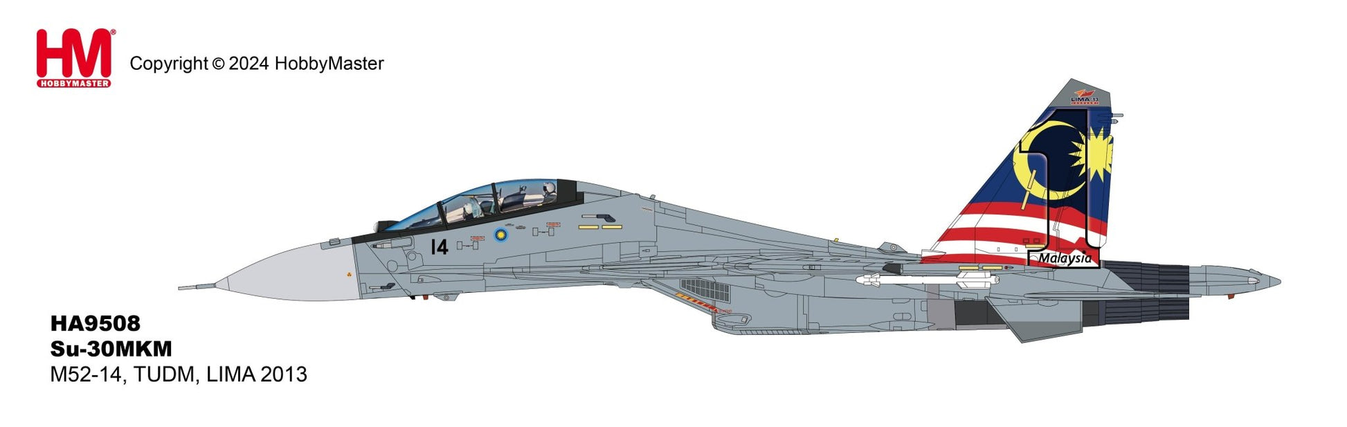 Hobby Master HA9508 1:72 Su - 30MKM M52 - 14, TUDM, LIMA 2013 HA9508