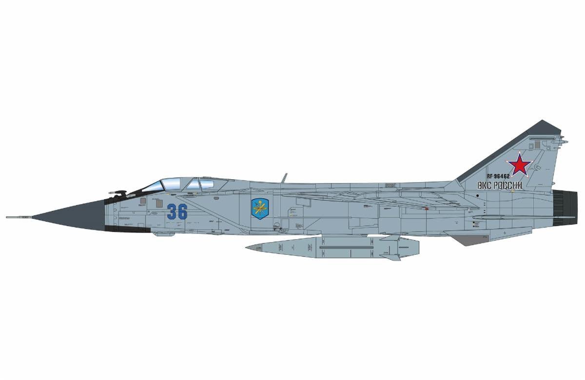 Pre - Order Hobby Master HA9705B 1:72 MIG - 31K (with KH - 47 missile) Bort 36, Russian Long Range Aviation Command (w/extra 4 x R - 37 missiles)