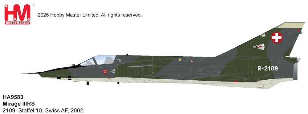 Pre-Order Hobby Master HA9853 1:72 Mirage IIIRS R-2109, Staffel 10, Swiss Air Force, 2002