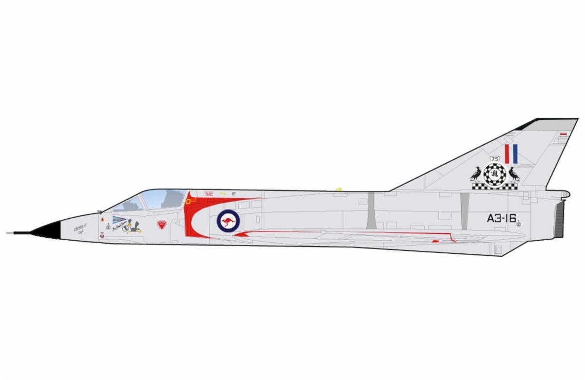 Pre-Order Hobby Master HA9855 1:72 Mirage IIIO A3-16, 75th Sqn, RAAF, Sept 1965