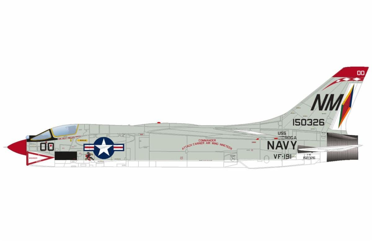 Pre-Order Hobby Master HC1201 1:72 F-8E Crusader 150326, USS Ticonderoga, 1967