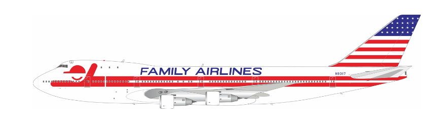 Pre - Order Inflight IF741FAM0519 1:200 Family Airlines Boeing 747 - 100 N93117