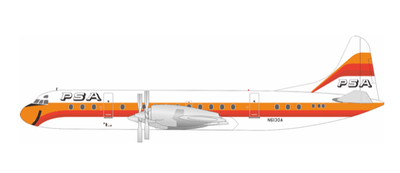 Pre - Order InFlight200 188 - 118 1:200 PSA - Pacific Southwest Airlines Lockheed L - 188A Electra N6118A