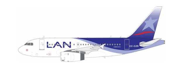 Pre - Order InFlight200 IF318LA1125 1:200 LAN Airlines Airbus A318 - 121 CC - CZR