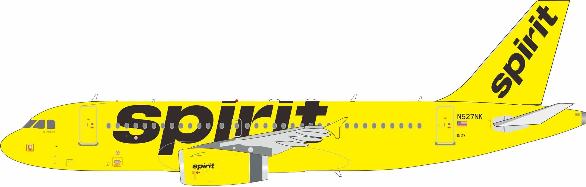 Pre-Order InFlight200 IF319NK1026 1:200 Spirit Airlines Airbus A319-132 N527NK