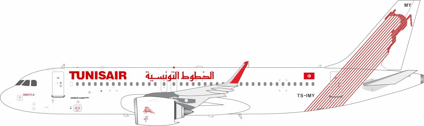 Pre-Order InFlight200 IF320TU0926 1:200 Tunisair Airbus A320-251N TS-IMY