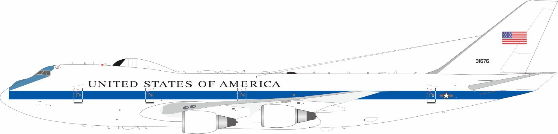 Pre - Order InFlight200 IF742E4B1676 1:200 USA - Air Force Boeing E - 4B (747 - 200B) 73 - 1676