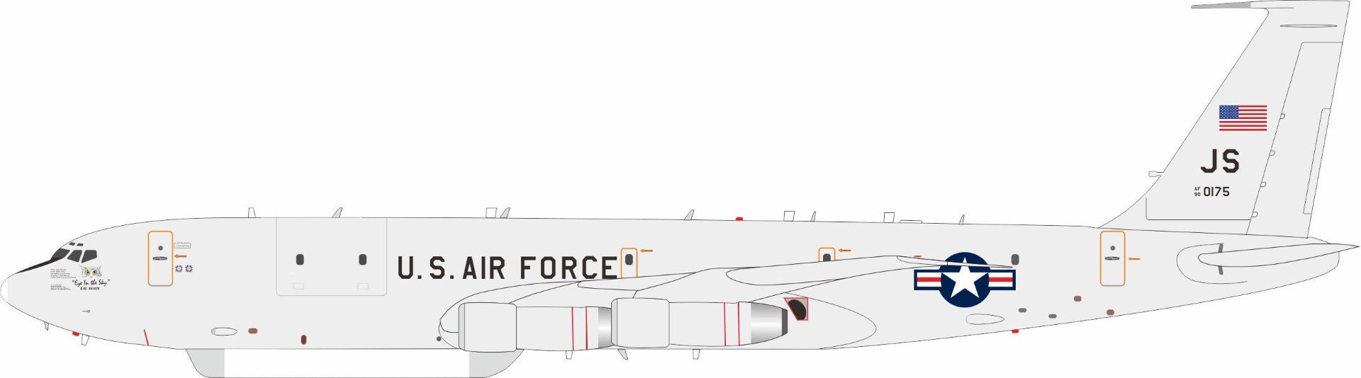 Pre - Order InFlight200 IFE8USAF175 1:200 USA - Air Force Boeing E - 8C J - Stars (707 - 300C)Reg.: 90 - 0175