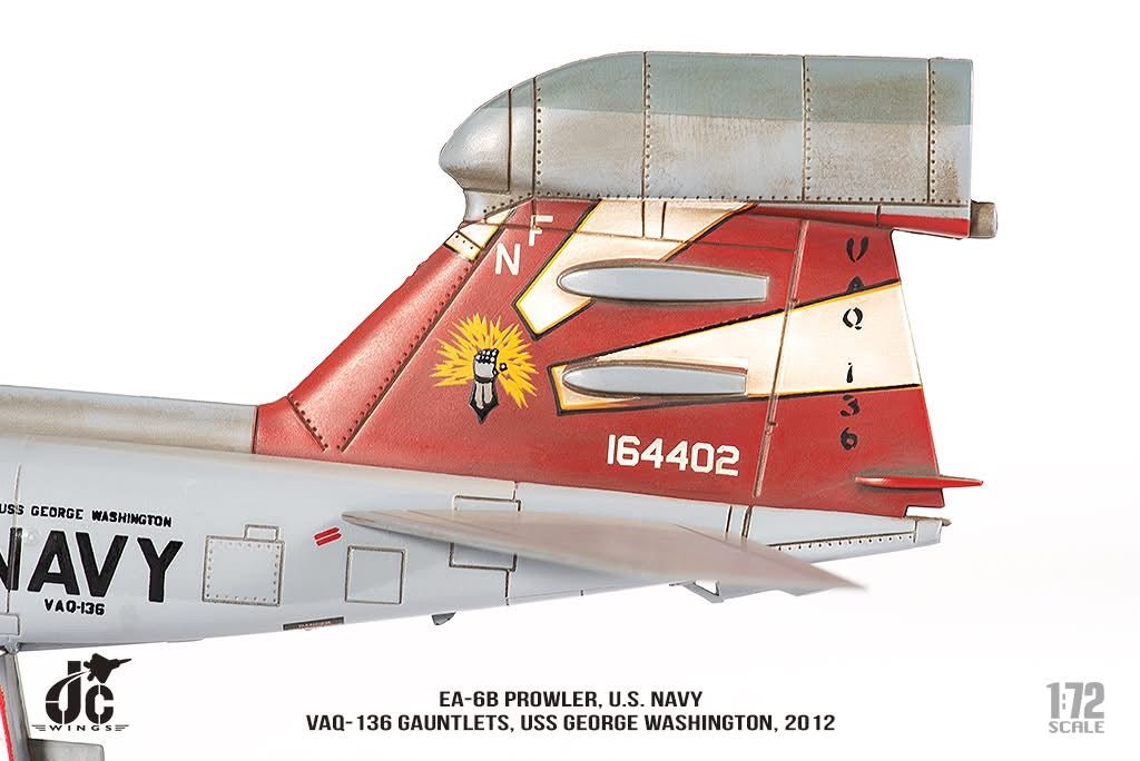 Pre - Order JC Wings JCW - 72 - EA6B - 007 1:72 EA - 6B Prowler ﻿U.S. NAVY VAQ - 136 Gauntlets,USS George Washington,2012