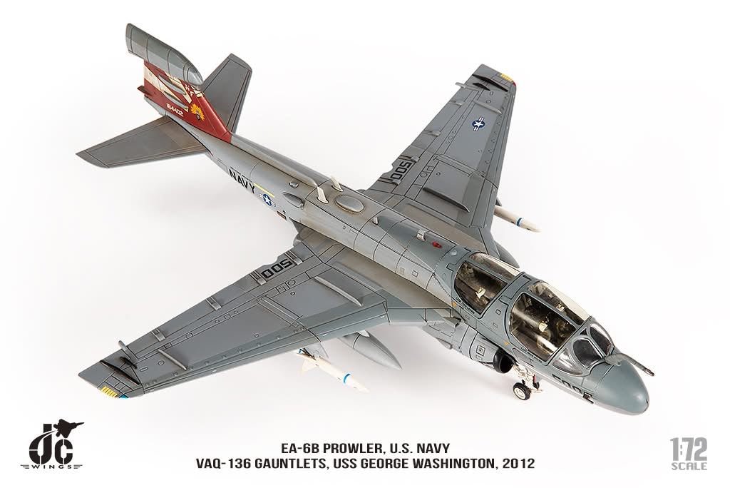 Pre - Order JC Wings JCW - 72 - EA6B - 007 1:72 EA - 6B Prowler ﻿U.S. NAVY VAQ - 136 Gauntlets,USS George Washington,2012