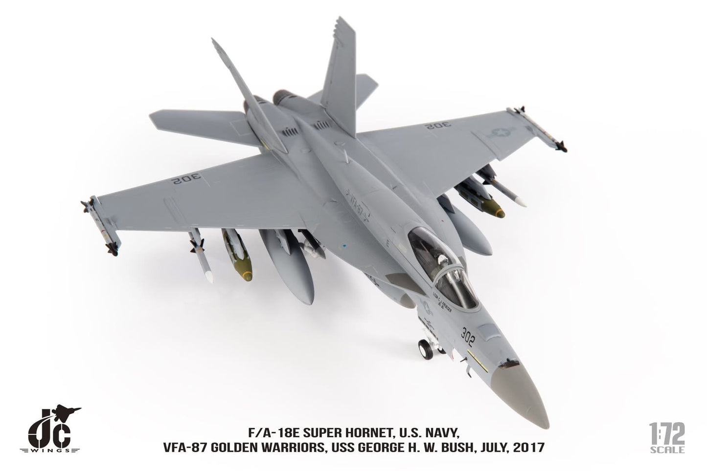 Pre - Order JC Wings JCW - 72 - F18 - 021 1:72 F/A - 18E Super Hornet ﻿U.S. NAVY VFA - 87 Golden Warriors, USS George H. W. Bush,July,2017